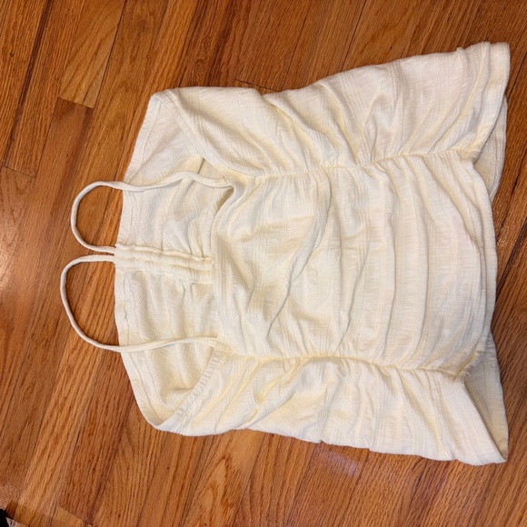 Anthropologie Pilcro Cream Ivory Ruched Strap Tube Top XL - Picture 12 of 12